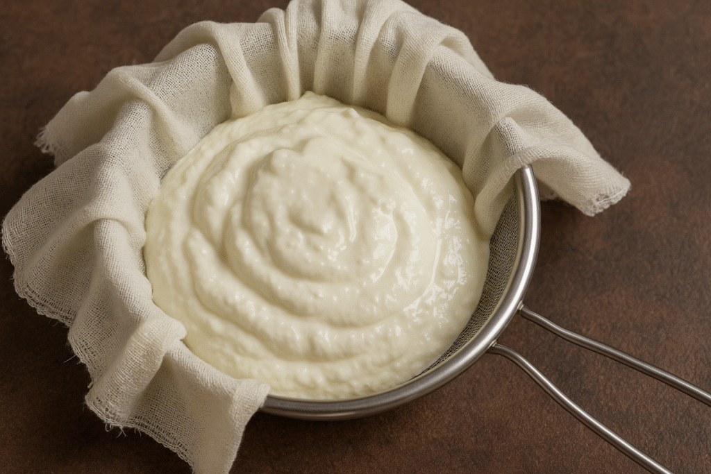 For panner tikka stpe 1 is sse a muslin cloth or fine sieve to strain regular curd. Hang it for 30–45 minutes to remove excess whey.